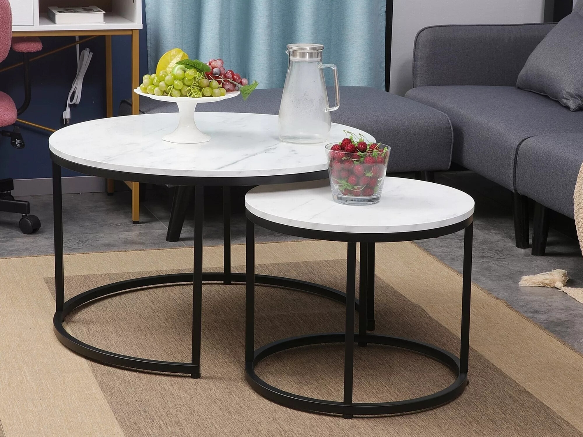 Ensemble tables basses Detroit 397 (Marbre blanc)