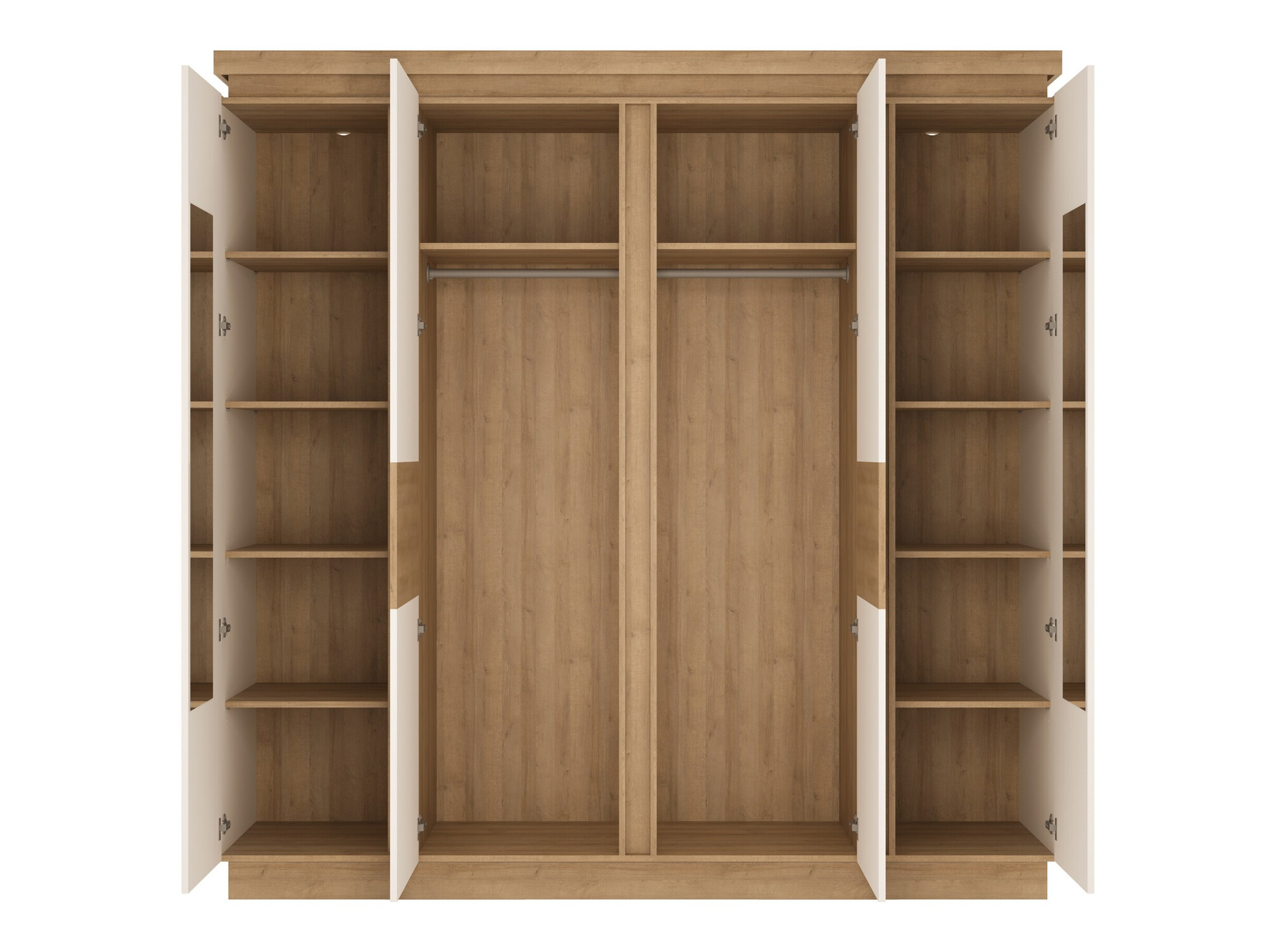 Armoire Feldeli 116 (Riviera chêne + Blanc brillant)
