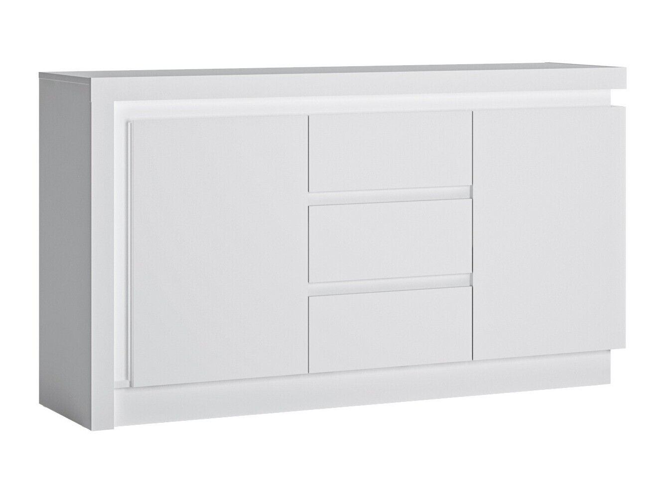 Commode Feldeli 103 (Blanc + Blanc brillant)