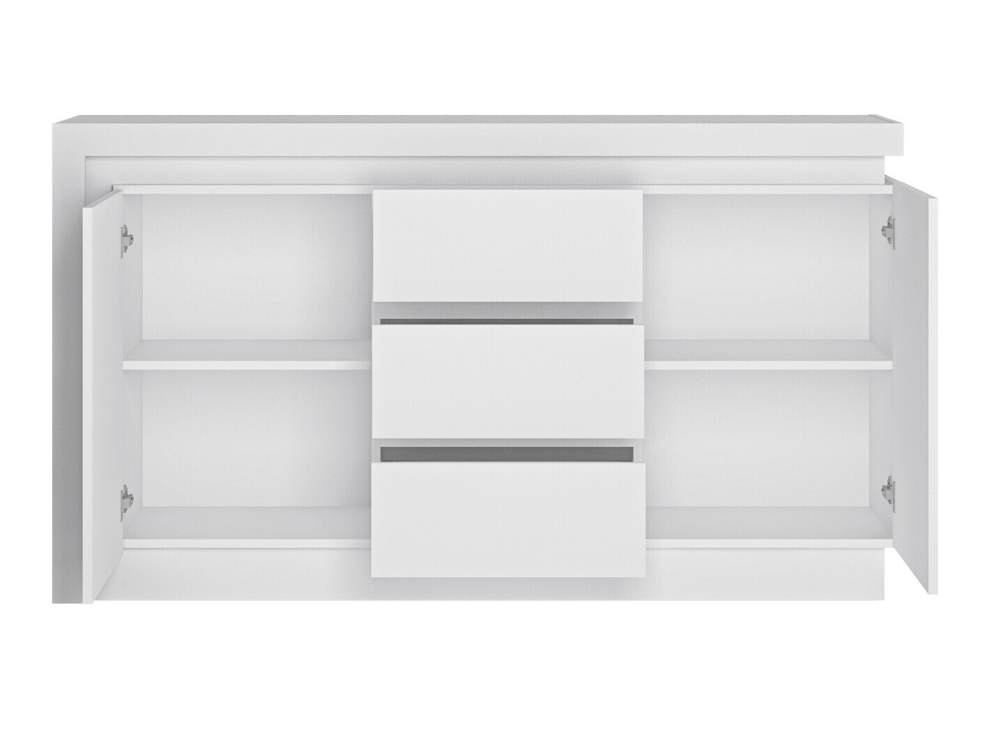 Commode Feldeli 103 (Blanc + Blanc brillant)