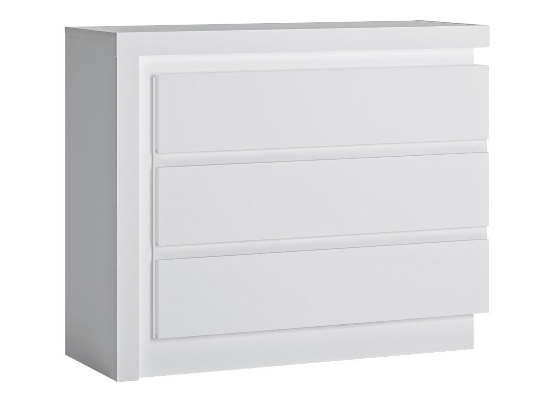 Commode Feldeli 108 (Blanc + Blanc brillant)