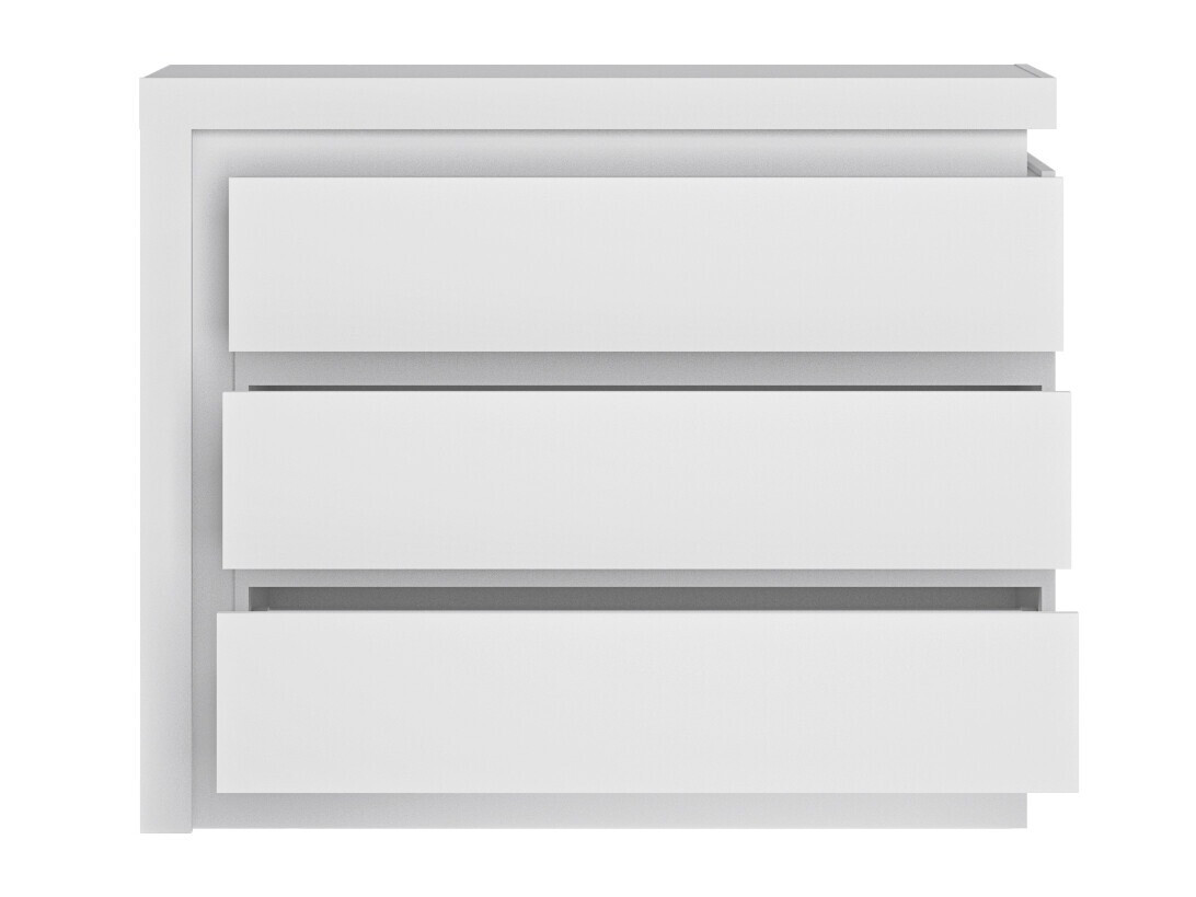 Commode Feldeli 108 (Blanc + Blanc brillant)