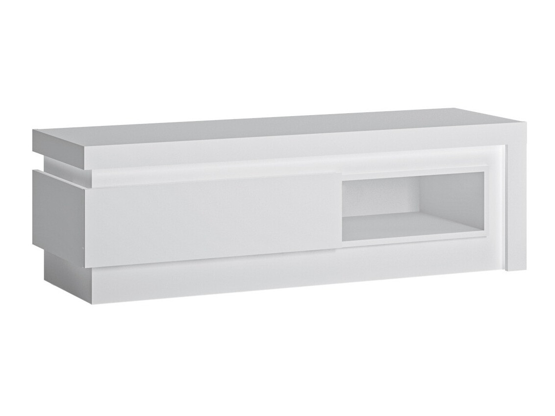 Meuble TV Feldeli 102 (Blanc + Blanc brillant)