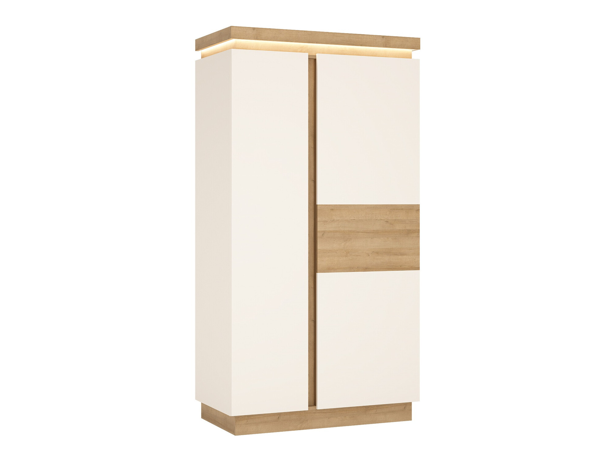 Armoire Feldeli 106 (Riviera chêne + Blanc brillant)