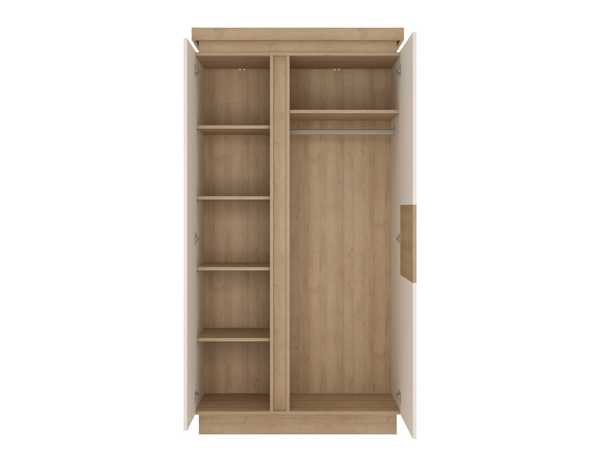 Armoire Feldeli 106 (Riviera chêne + Blanc brillant)