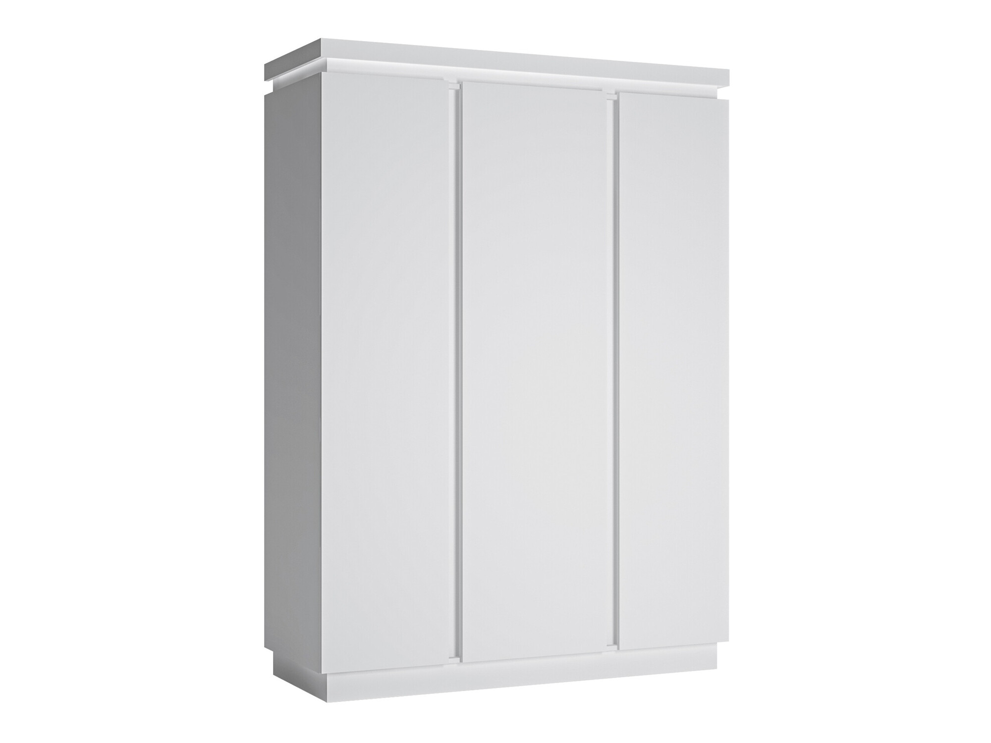 Armoire Feldeli 115 (Blanc + Blanc brillant)