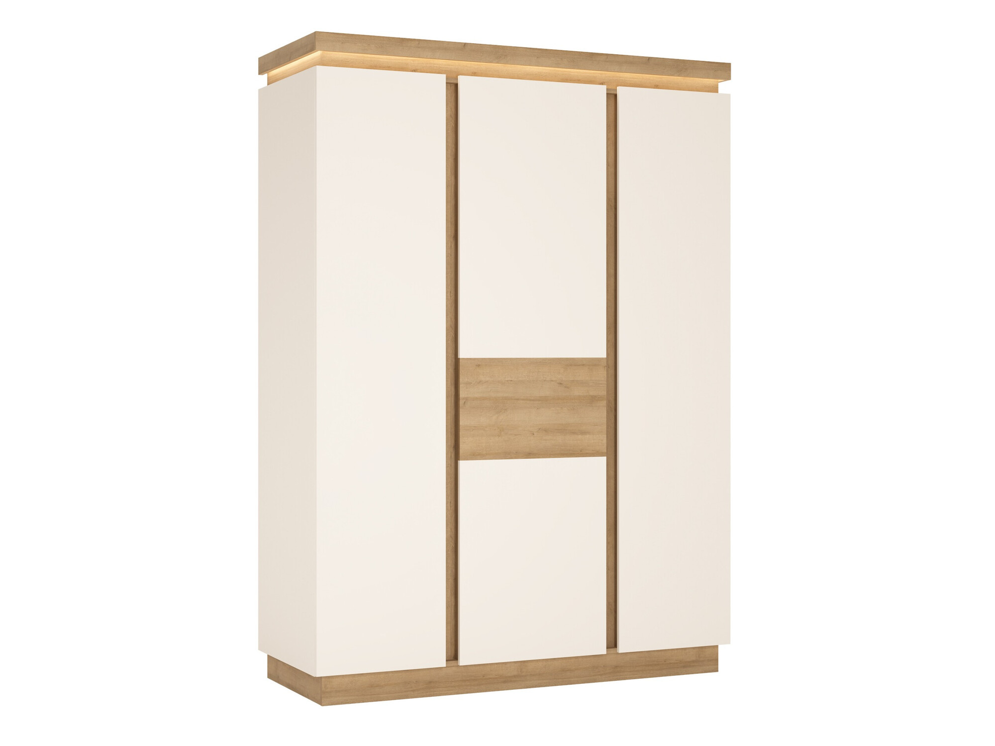 Armoire Feldeli 115 (Riviera chêne + Blanc brillant)