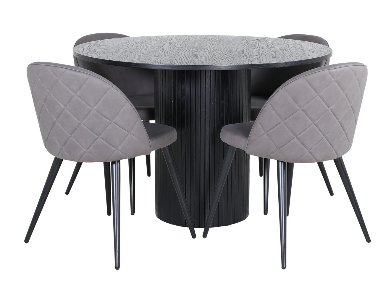 Salle à manger complète Dallas 3070 (Gris + Noir)