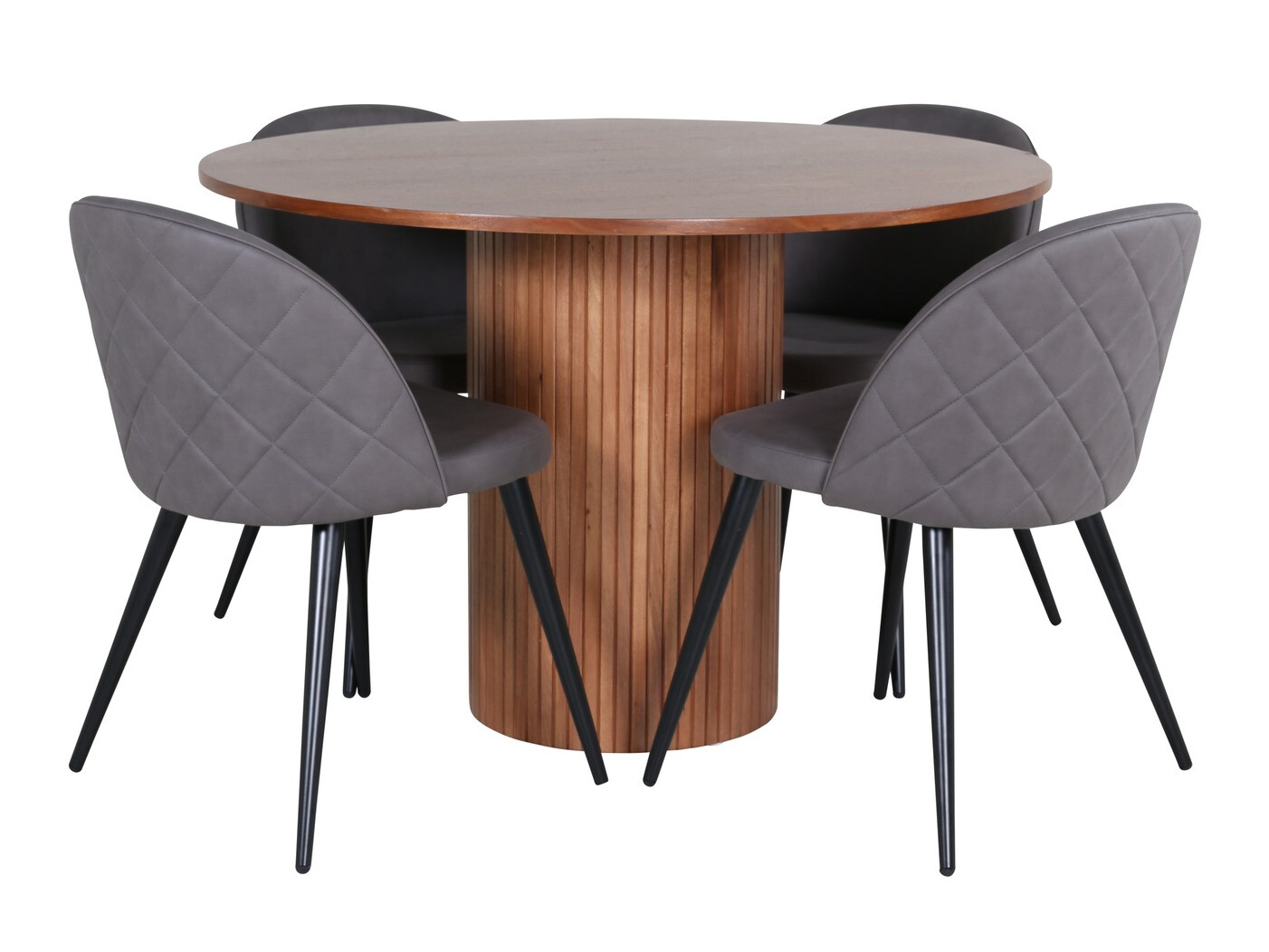 Salle à manger complète Dallas 3071 (Gris + Noir)