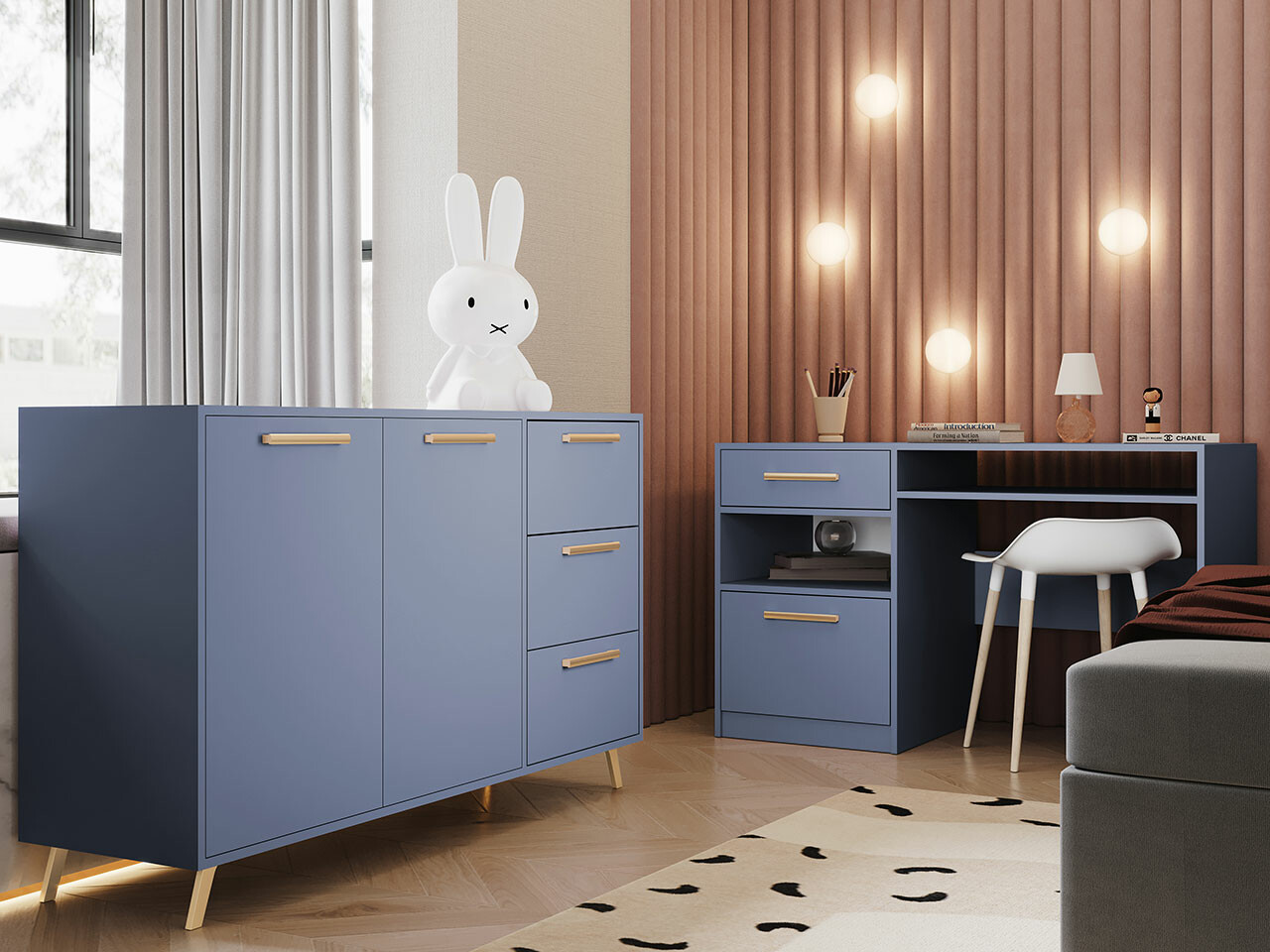 Ensemble de meubles Delbalo 105 (Bleu)