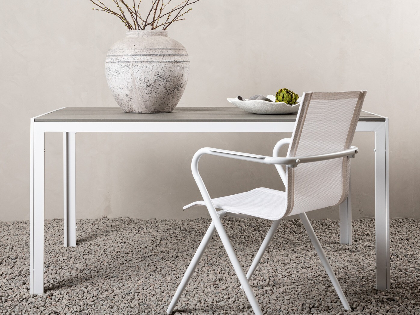 Table de jardin Dallas 2712 (Gris + Blanc)