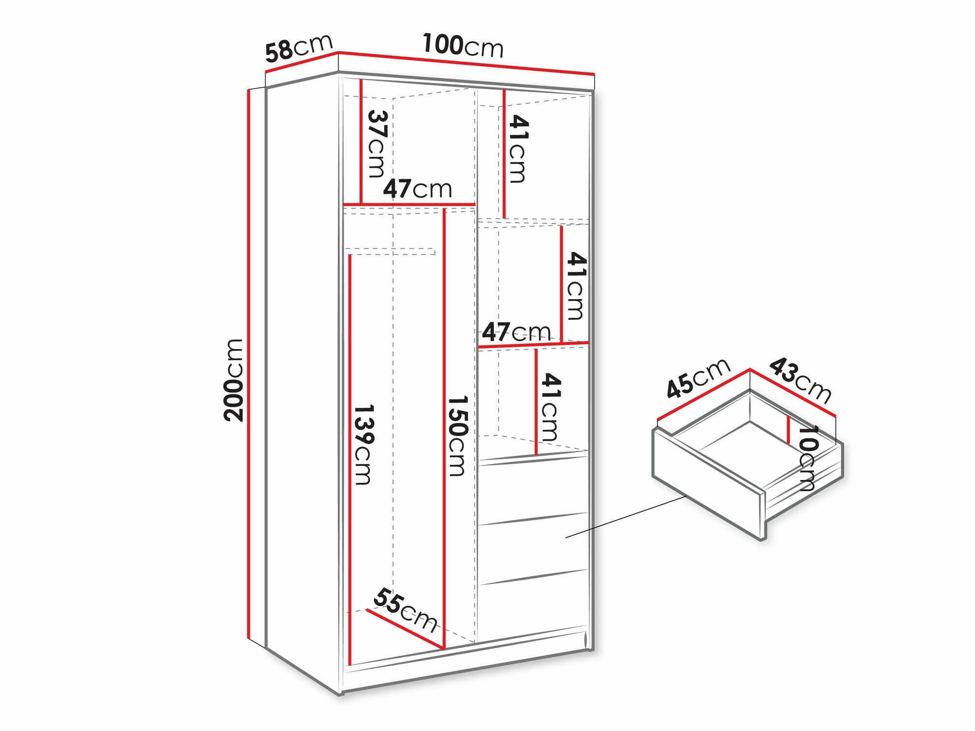 Armoire Collis (Blanc + Chêne wotan)