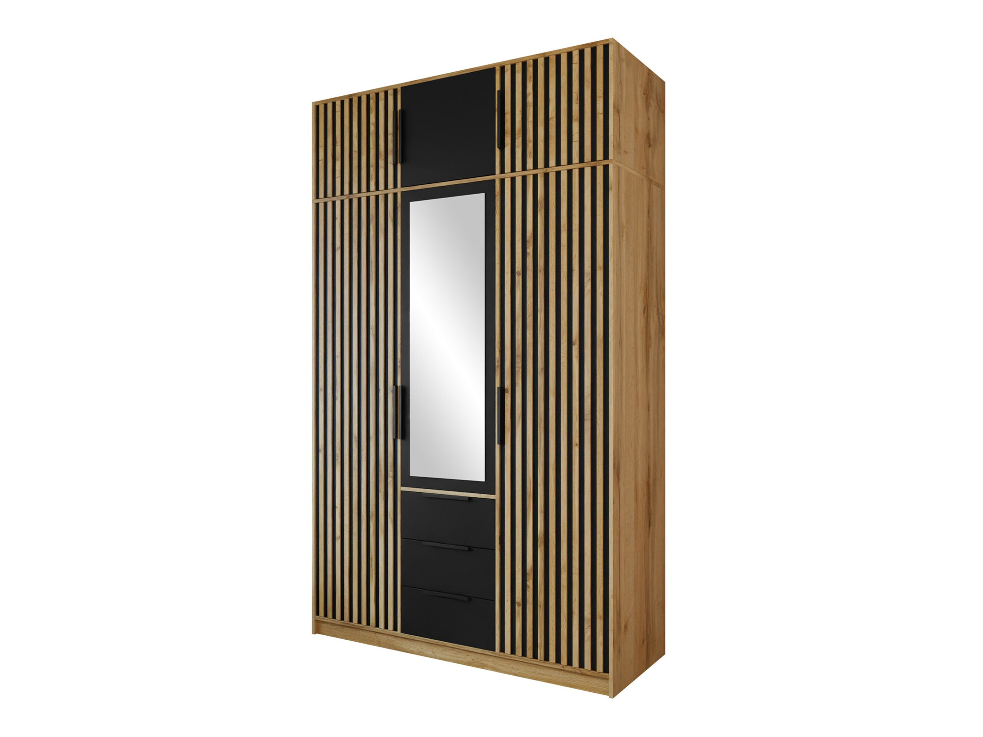 Armoire Collis I (Chêne wotan + Noir)