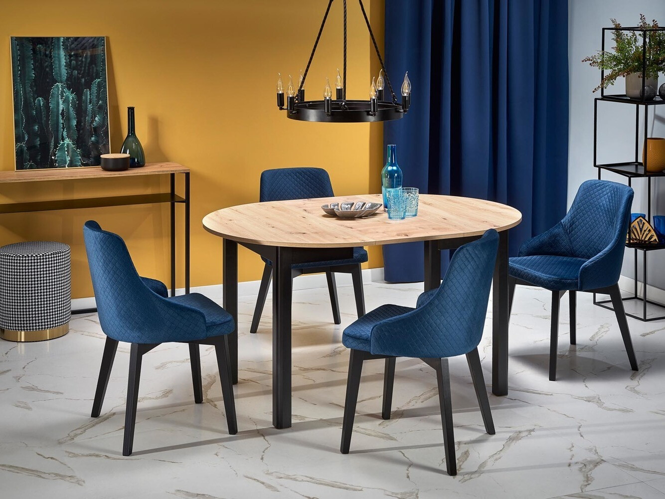 Table Houston 961 (Chêne Artisan + Noir)