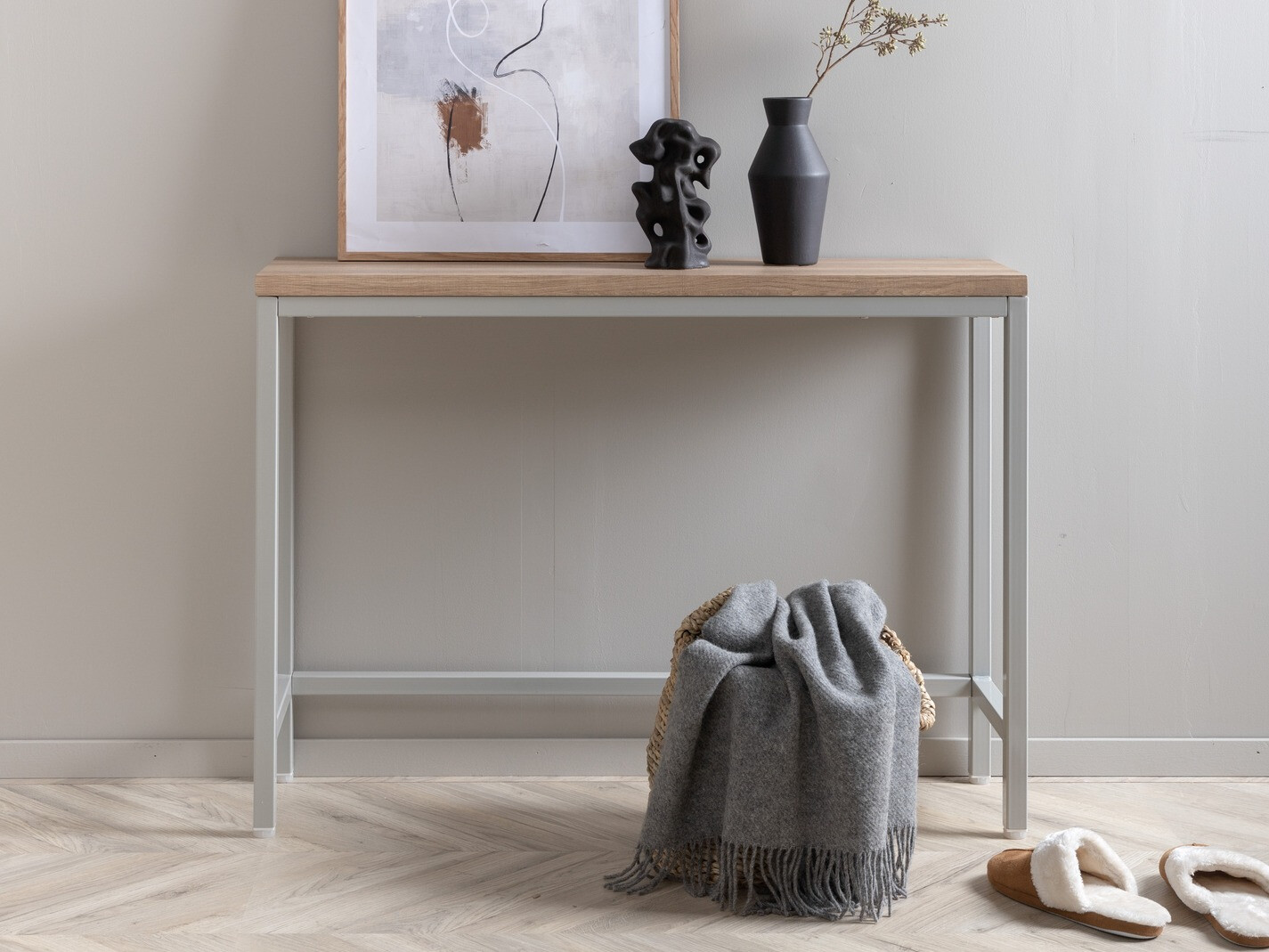 Console Dallas 2468 (Gris + Clair bois)