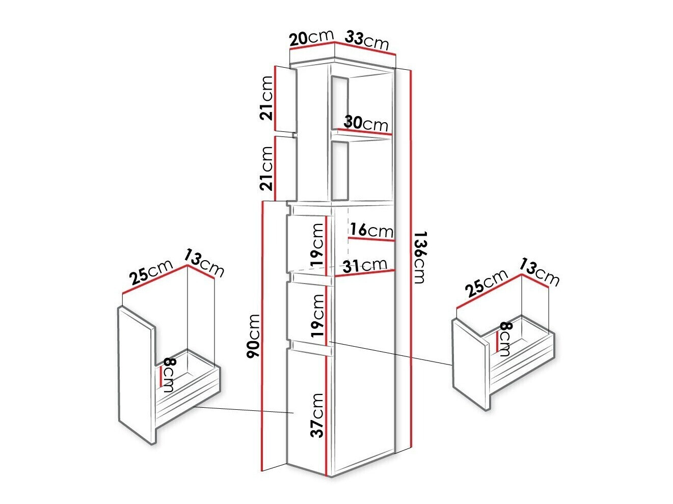 Armoire de bain à poser Comfivo 384