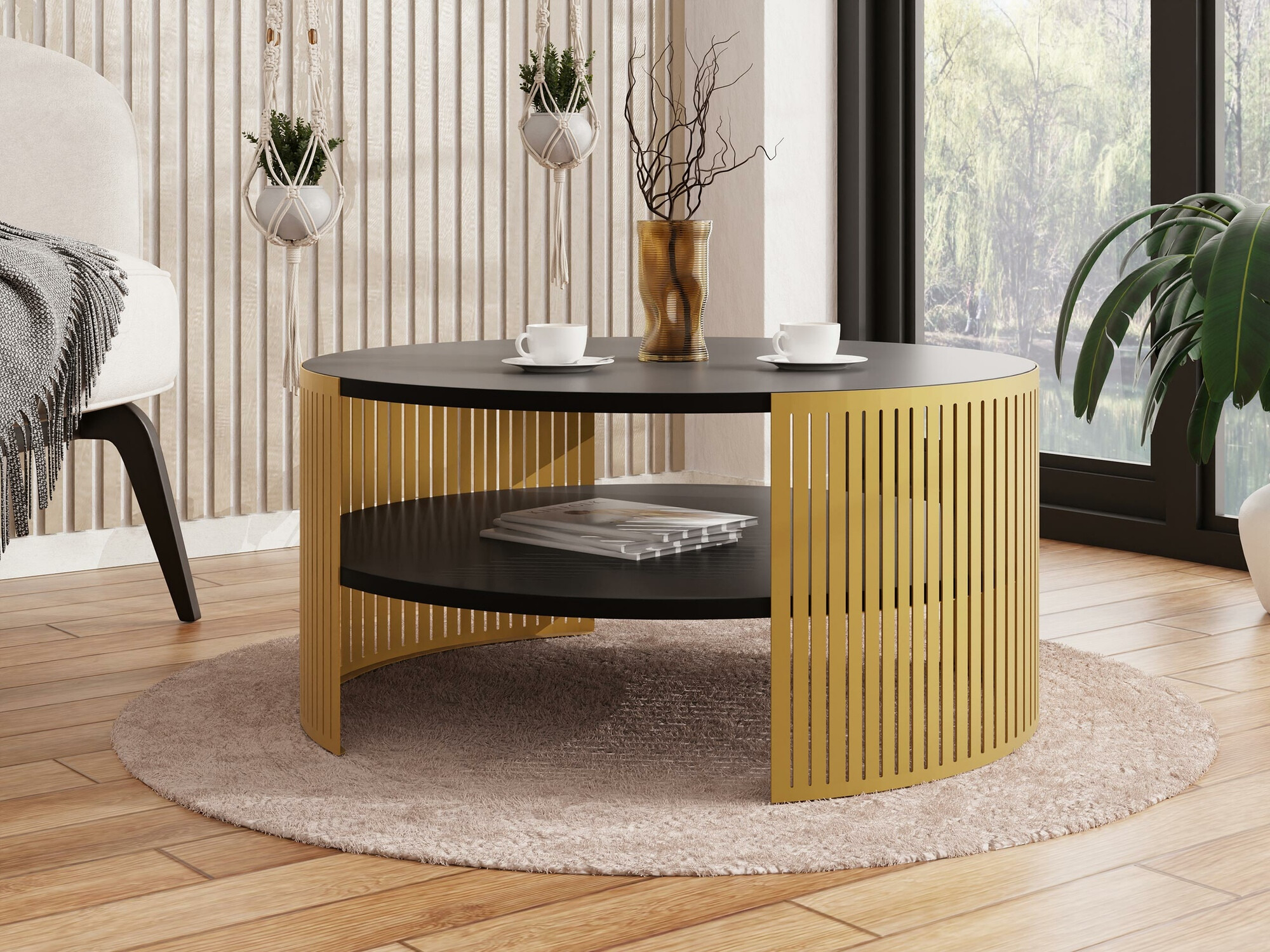 Table basse Civer I (Doré + Noir)