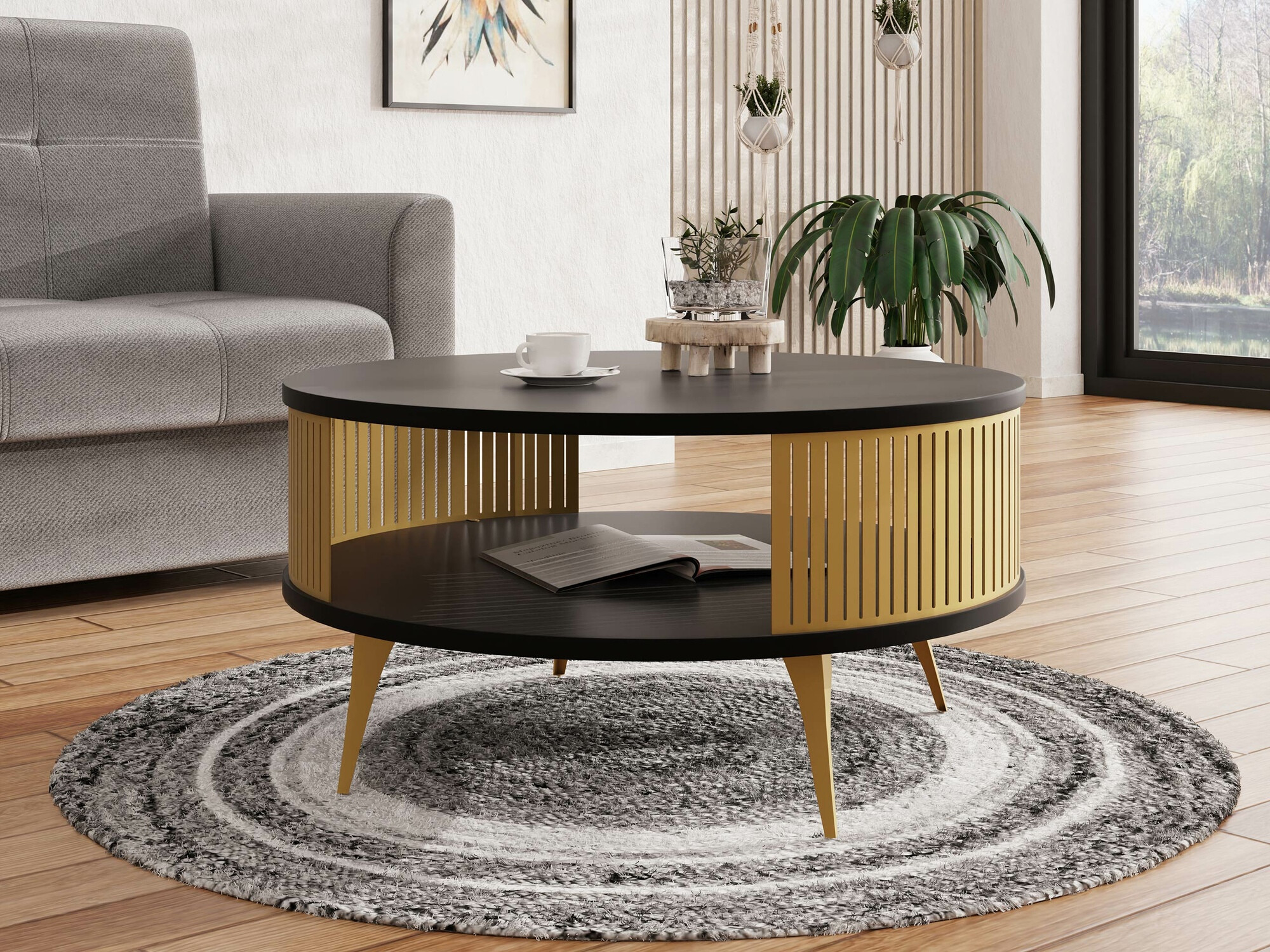 Table basse Sordore 101 (Doré + Noir)