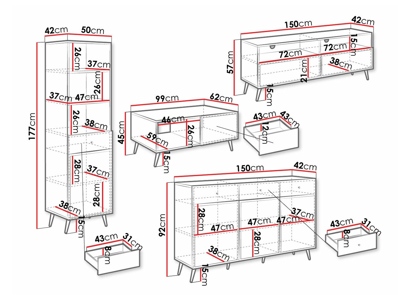Ensemble de salon Comfivo Nuromo 108 (Beige)