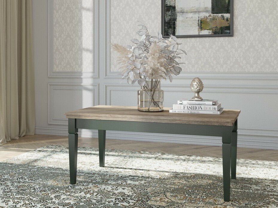Table basse Tolnue 108 (Vert foncé + Chêne de Lefkas)