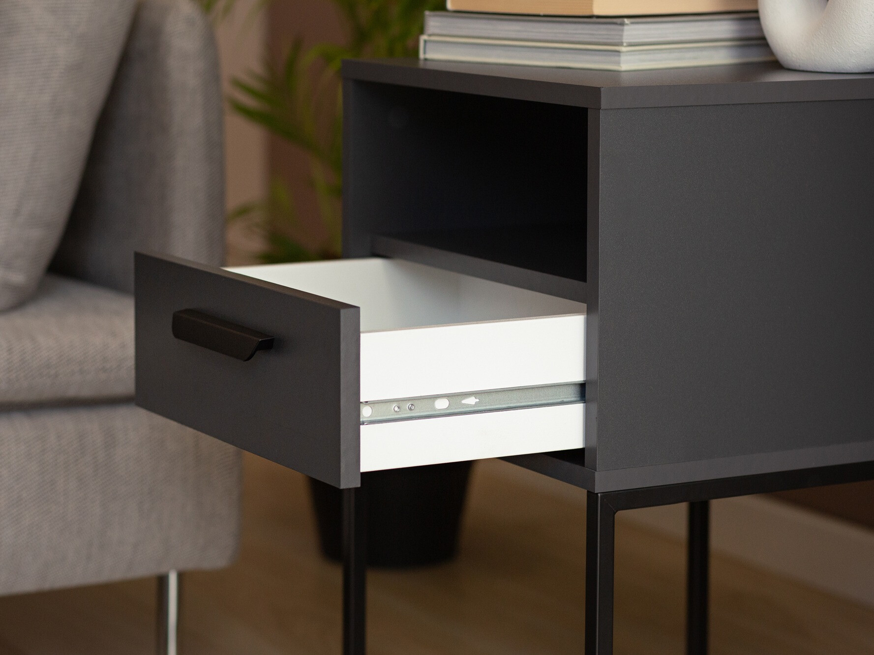 Table de chevet Bristol 193 (Anthracite)