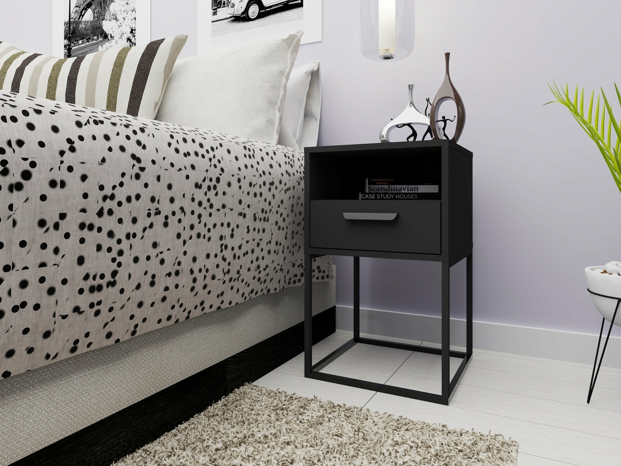 Table de chevet Bristol 193 (Anthracite)
