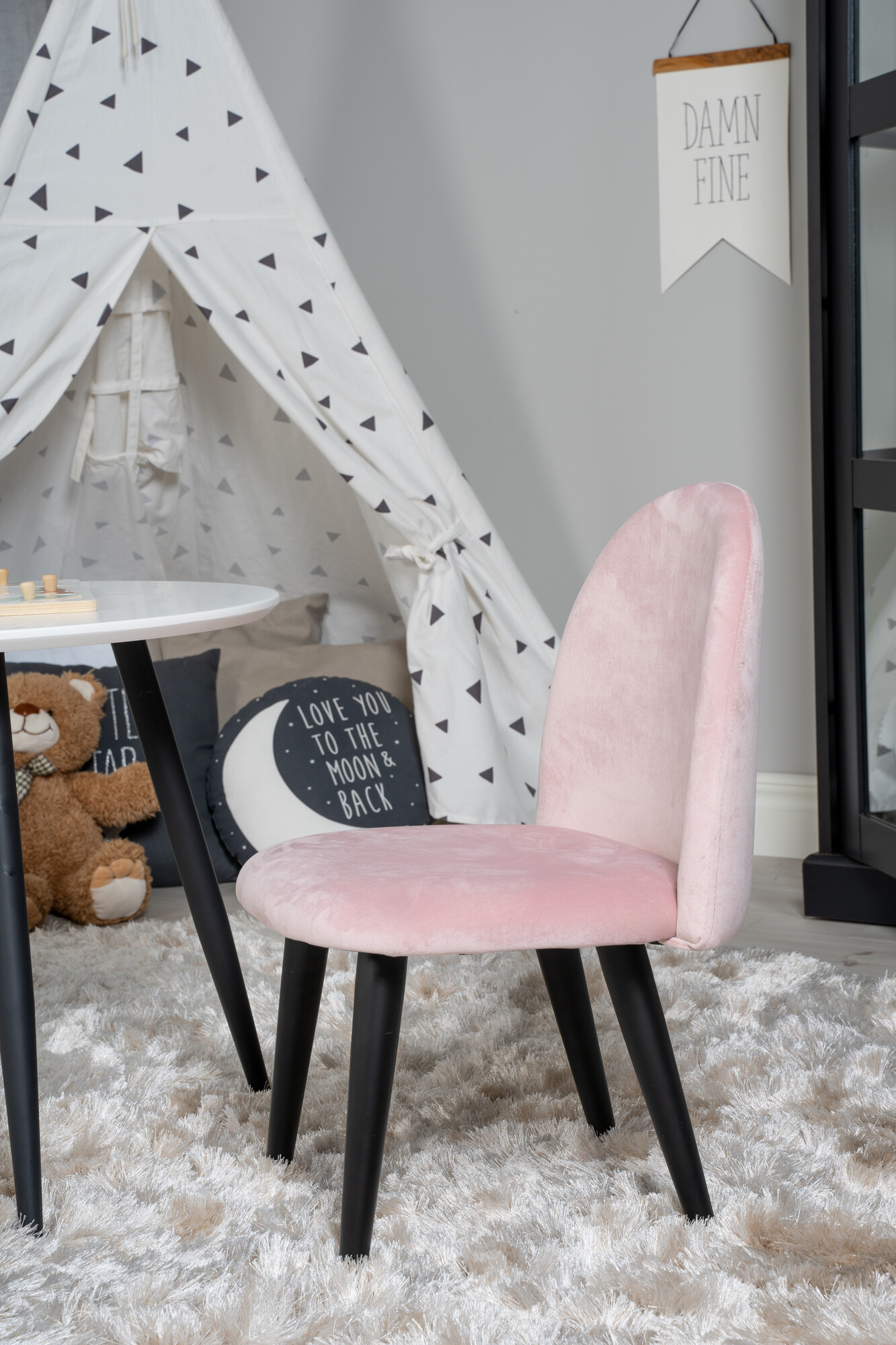 Chaise pour enfant Dallas 165 (Rose + Noir)