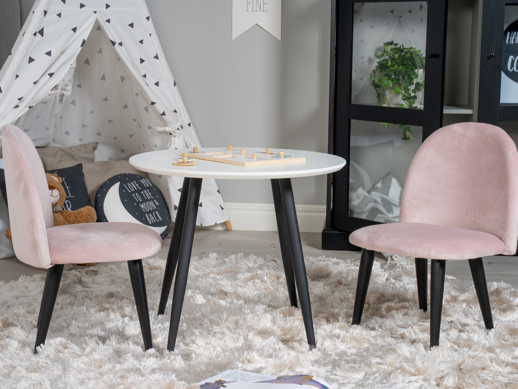 Chaise pour enfant Dallas 165 (Rose + Noir)