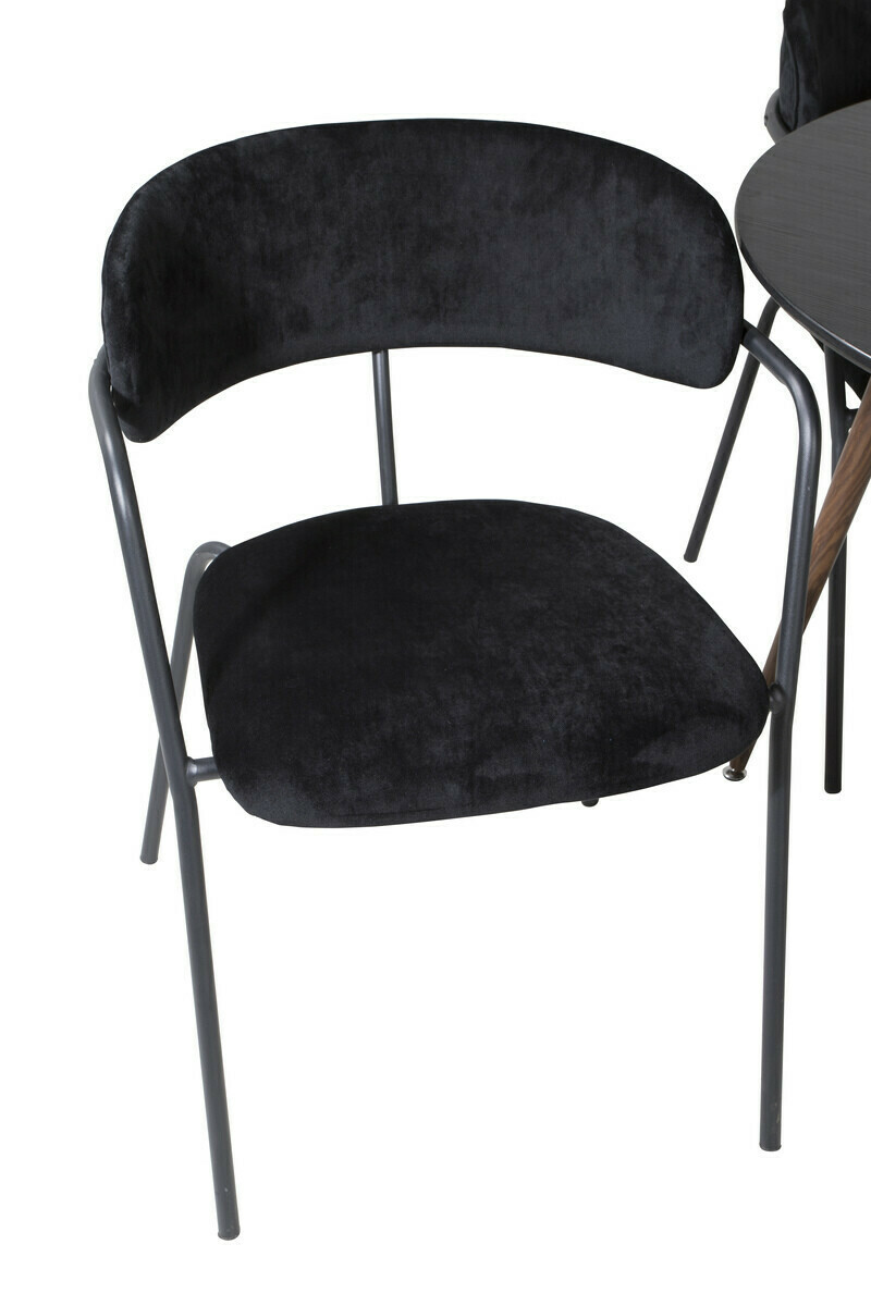 Salle à manger complète Dallas 285 (Noir + Noix)