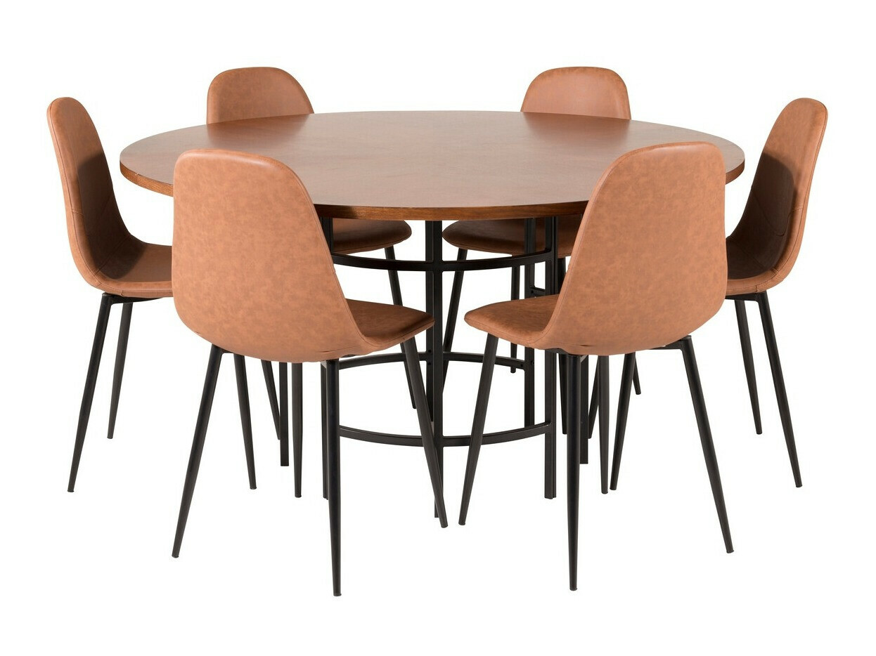 Salle à manger complète Dallas 309 (Marron + Noir)