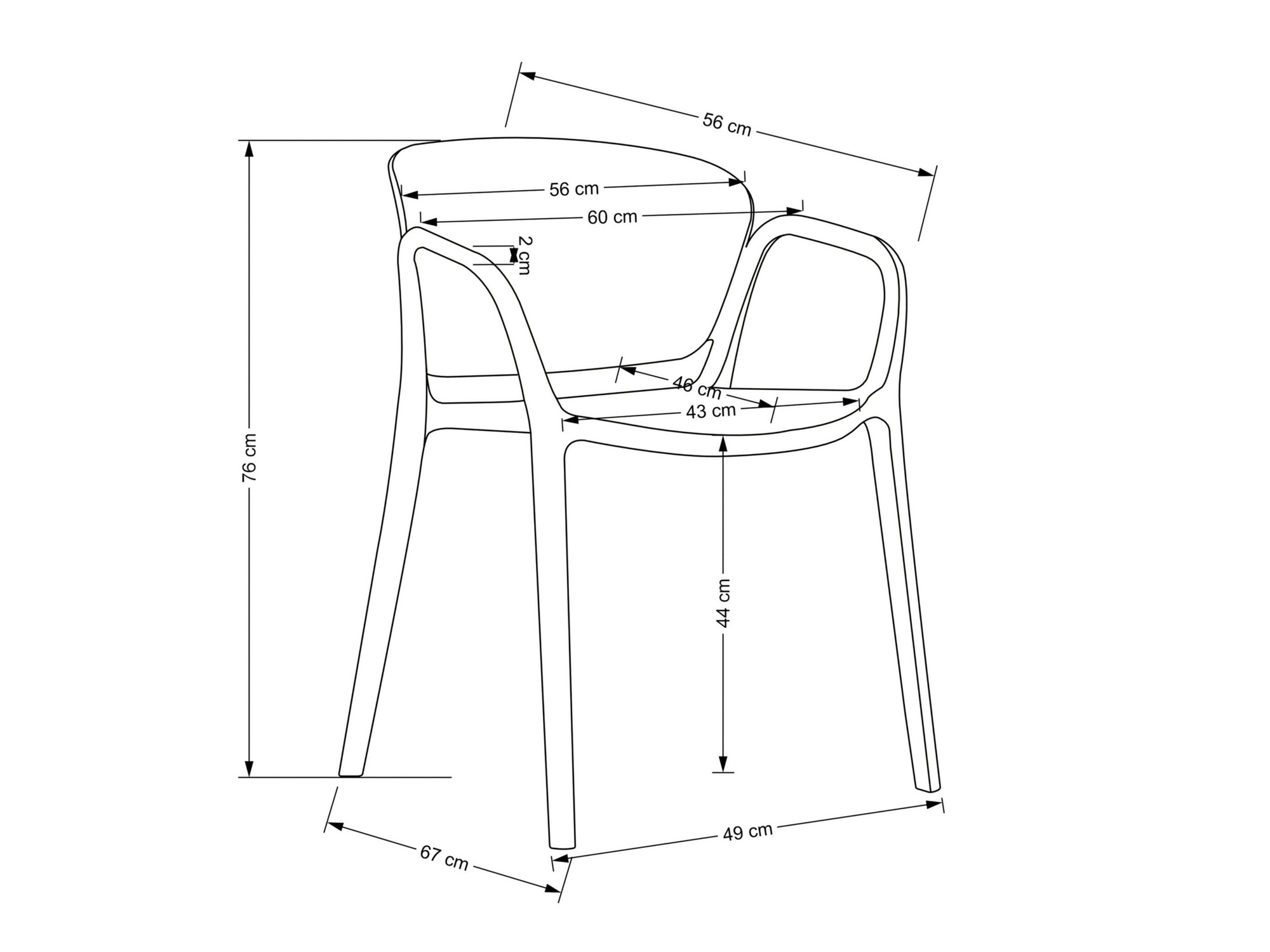 Chaise Houston 1736 (Noir)