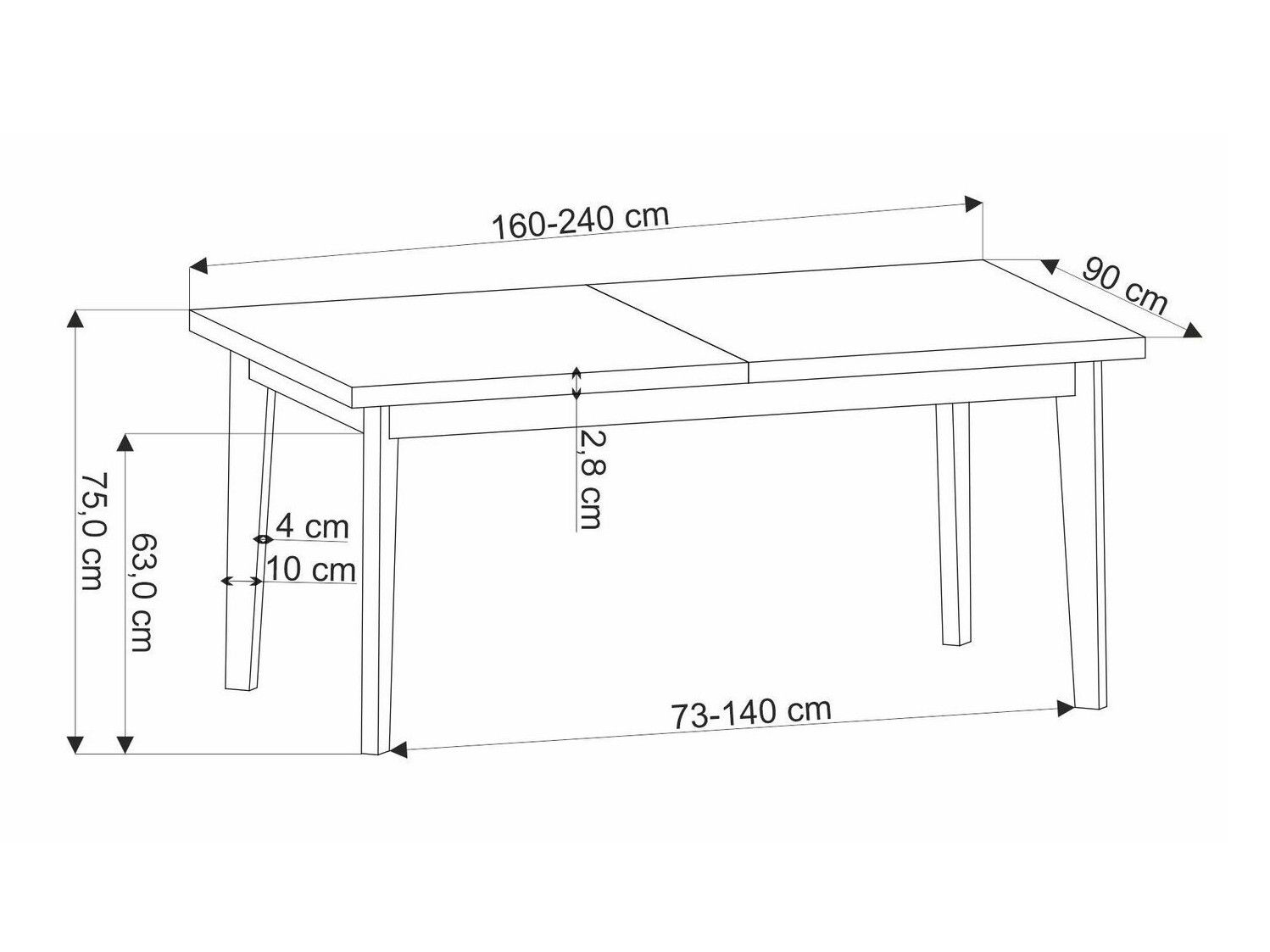Table Houston 1751 (Noir + Chêne)
