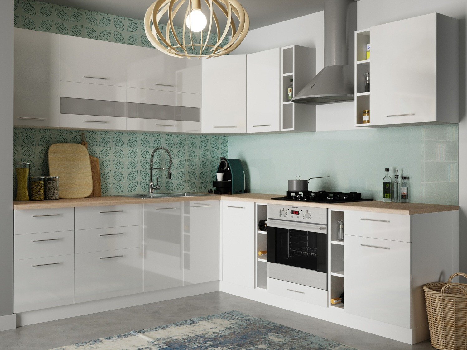 Armoire modulaire avec portes Tiffa White 140