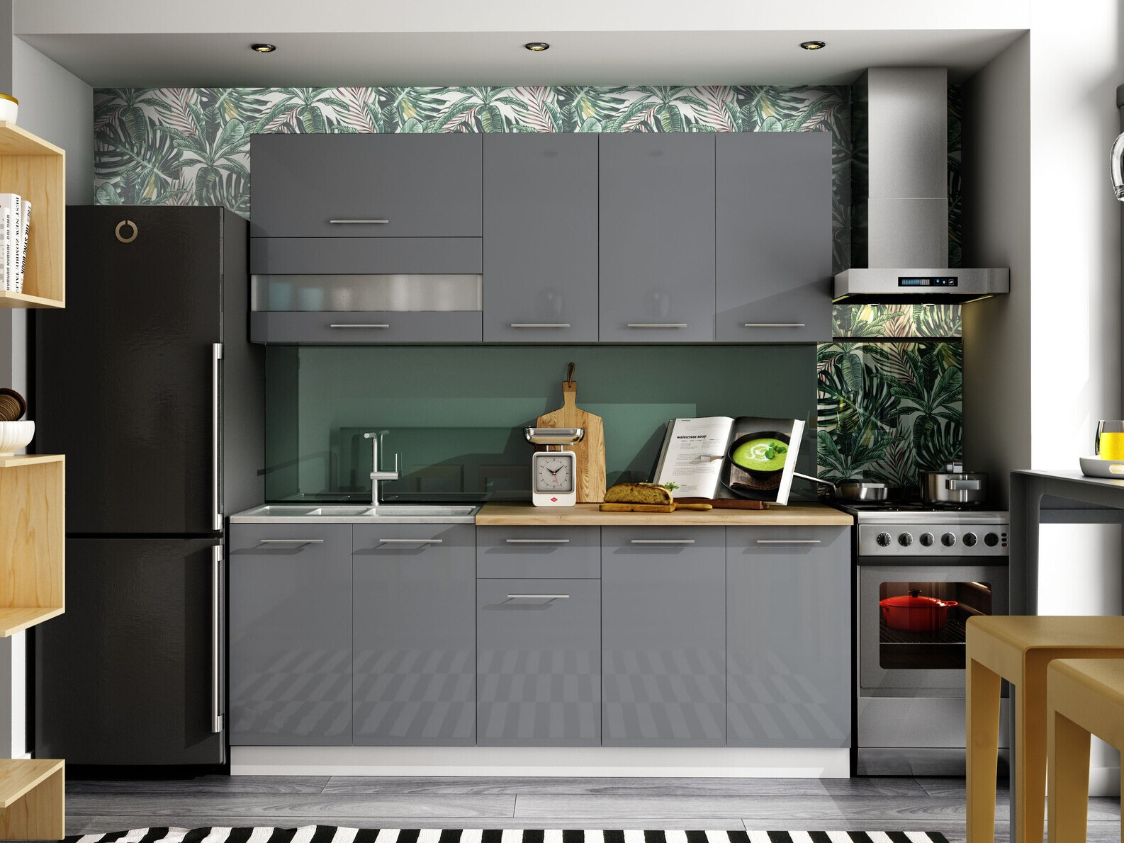 Armoire modulaire avec tiroirs et portes Tiffa Grey 138