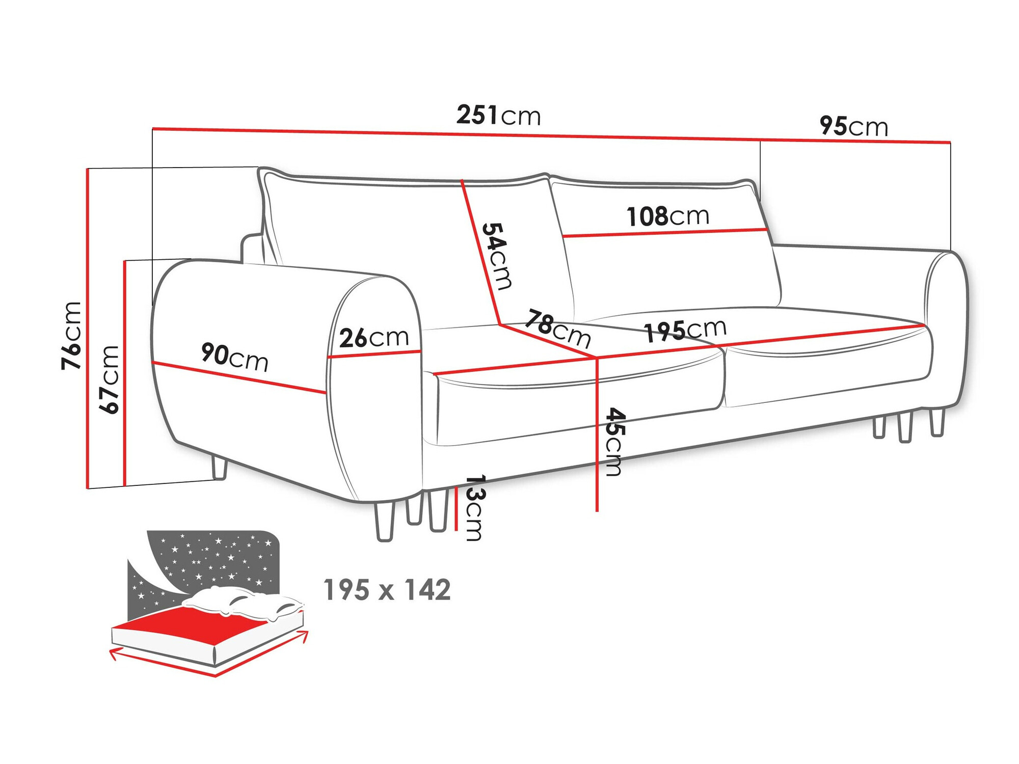 Canapé convertible TrendyNest Cervalis (Onega 11)