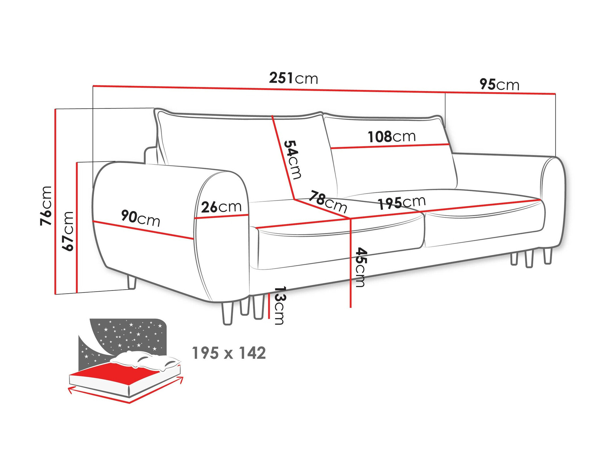 Canapé convertible TrendyNest Cervalis (Onega 14)