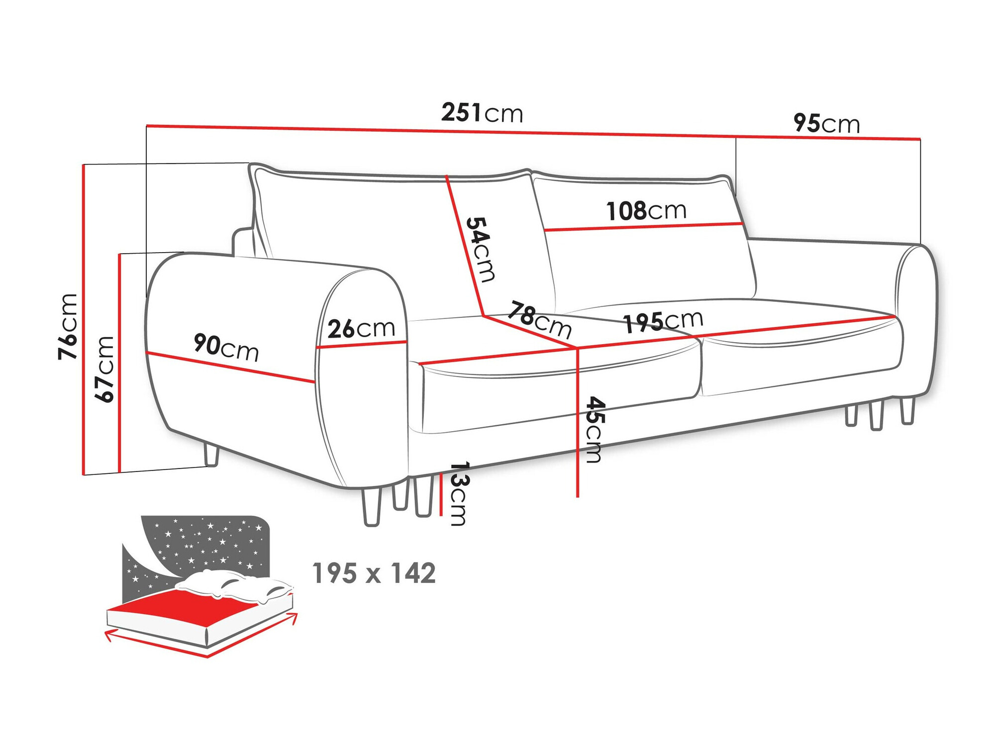 Canapé convertible TrendyNest Cervalis (Onega 15)