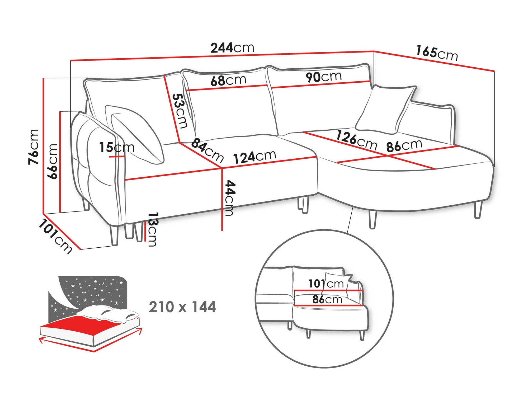 Canapé d'angle TrendyNest Ocelis (Onega 10)