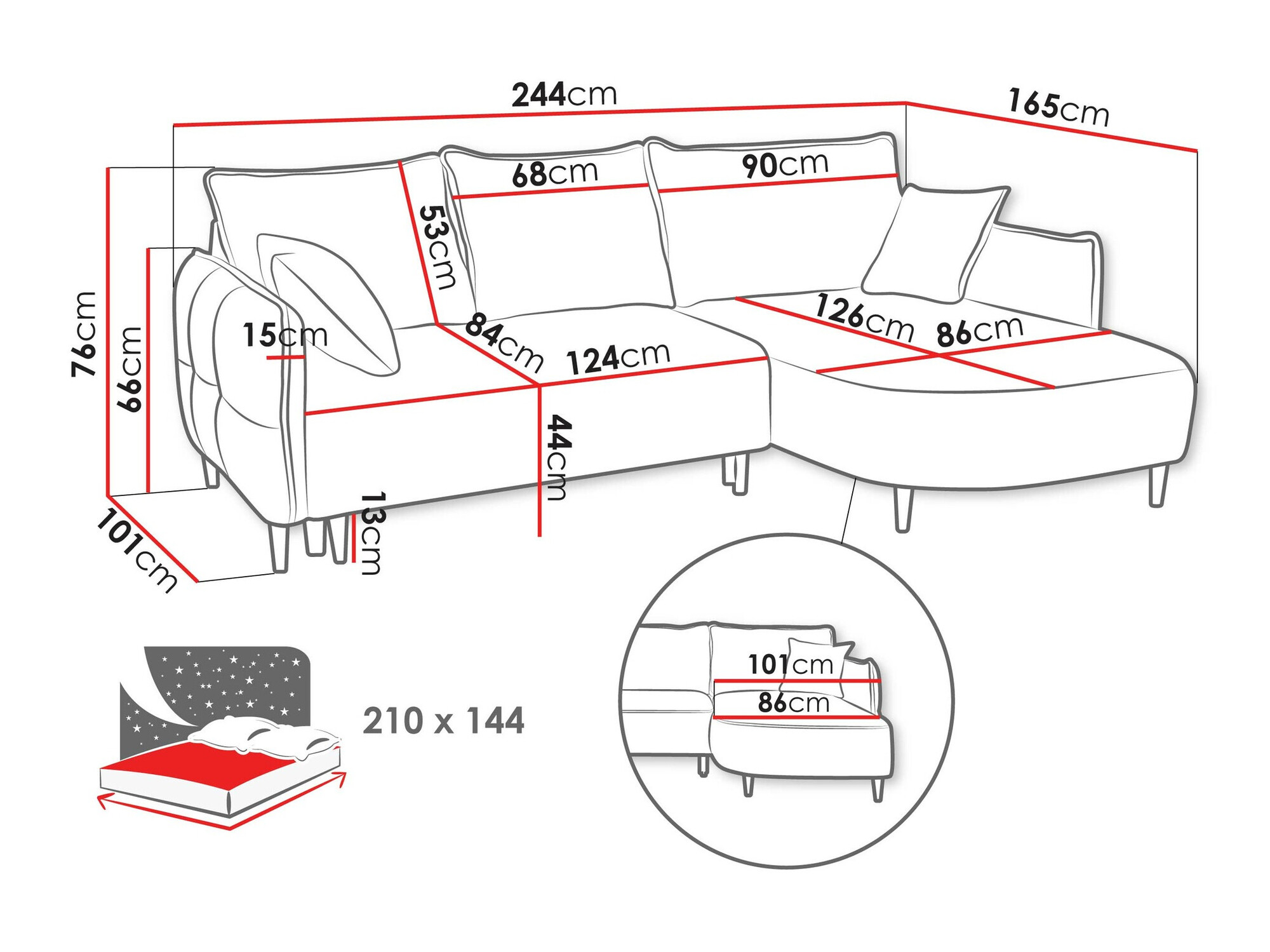 Canapé d'angle TrendyNest Ocelis (Onega 10)