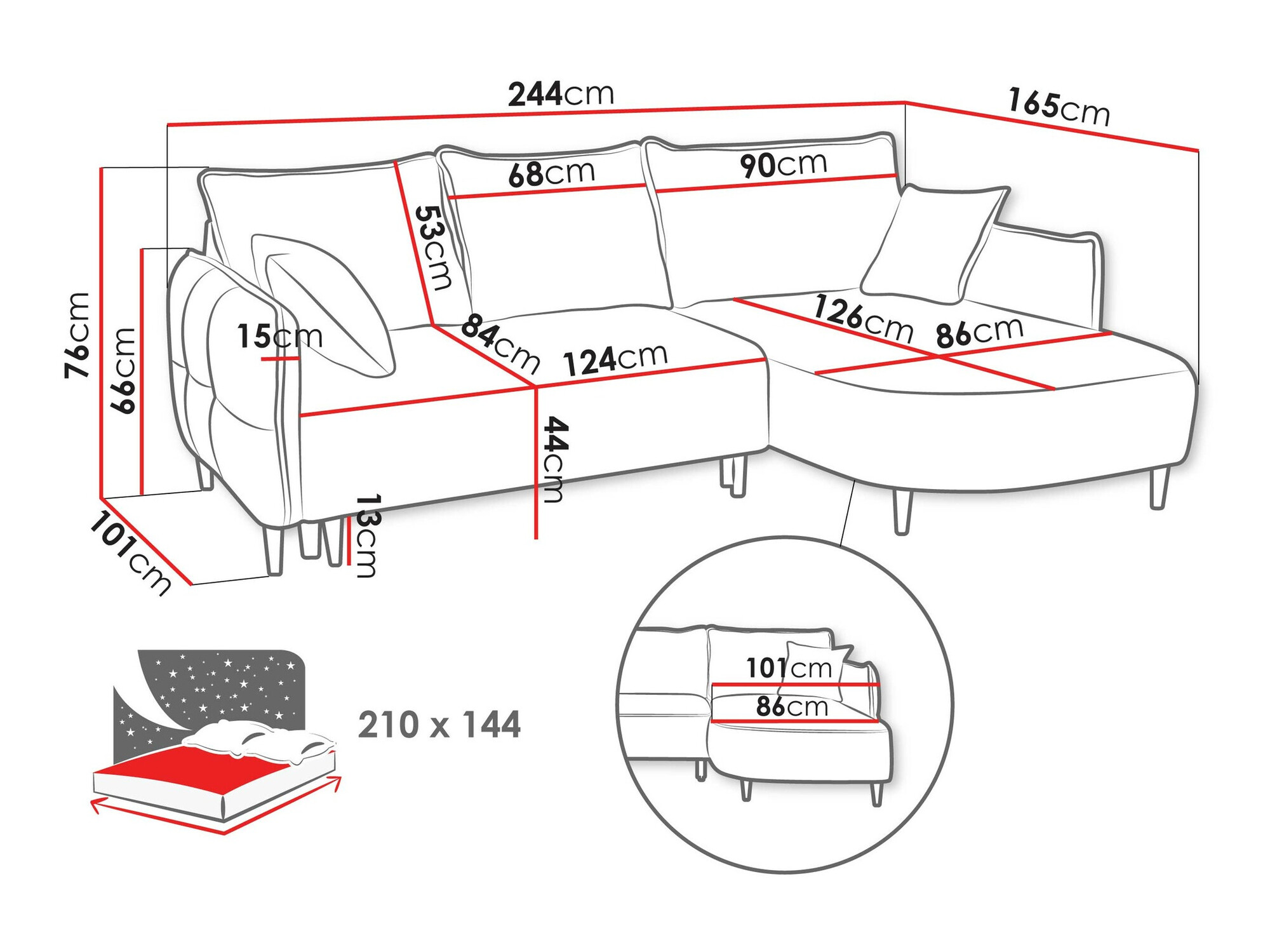 Canapé d'angle TrendyNest Ocelis (Onega 11)