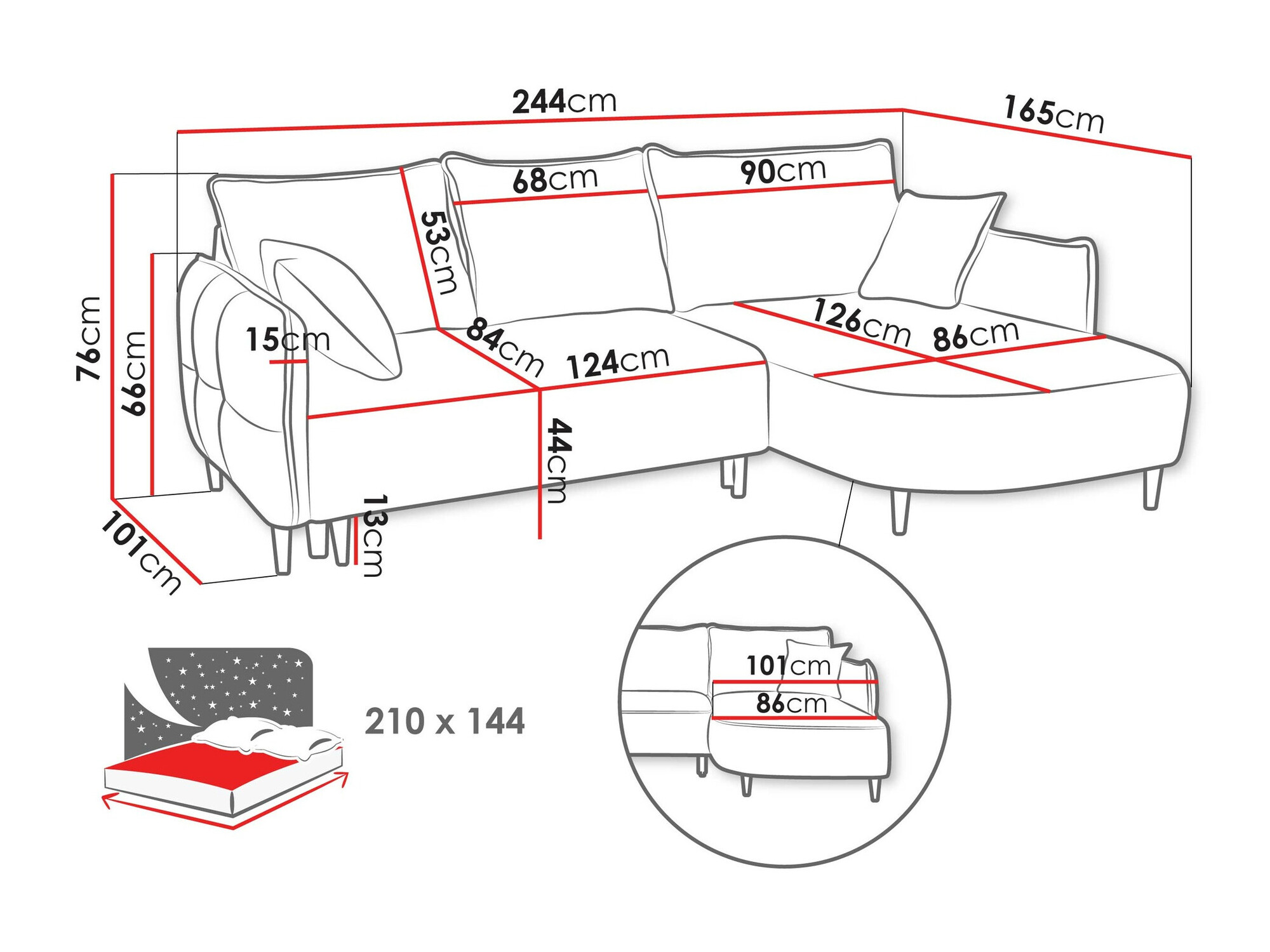 Canapé d'angle TrendyNest Ocelis (Onega 14)