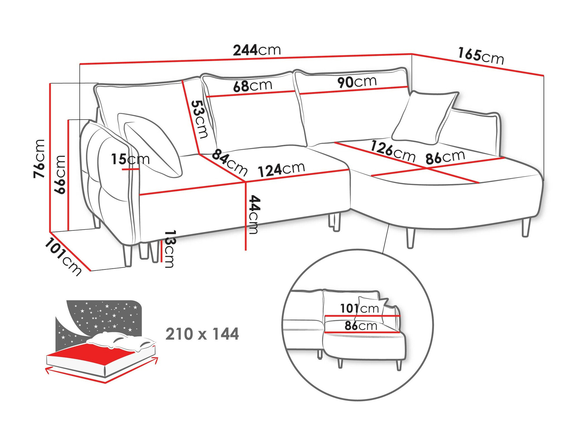 Canapé d'angle TrendyNest Ocelis (Onega 14)