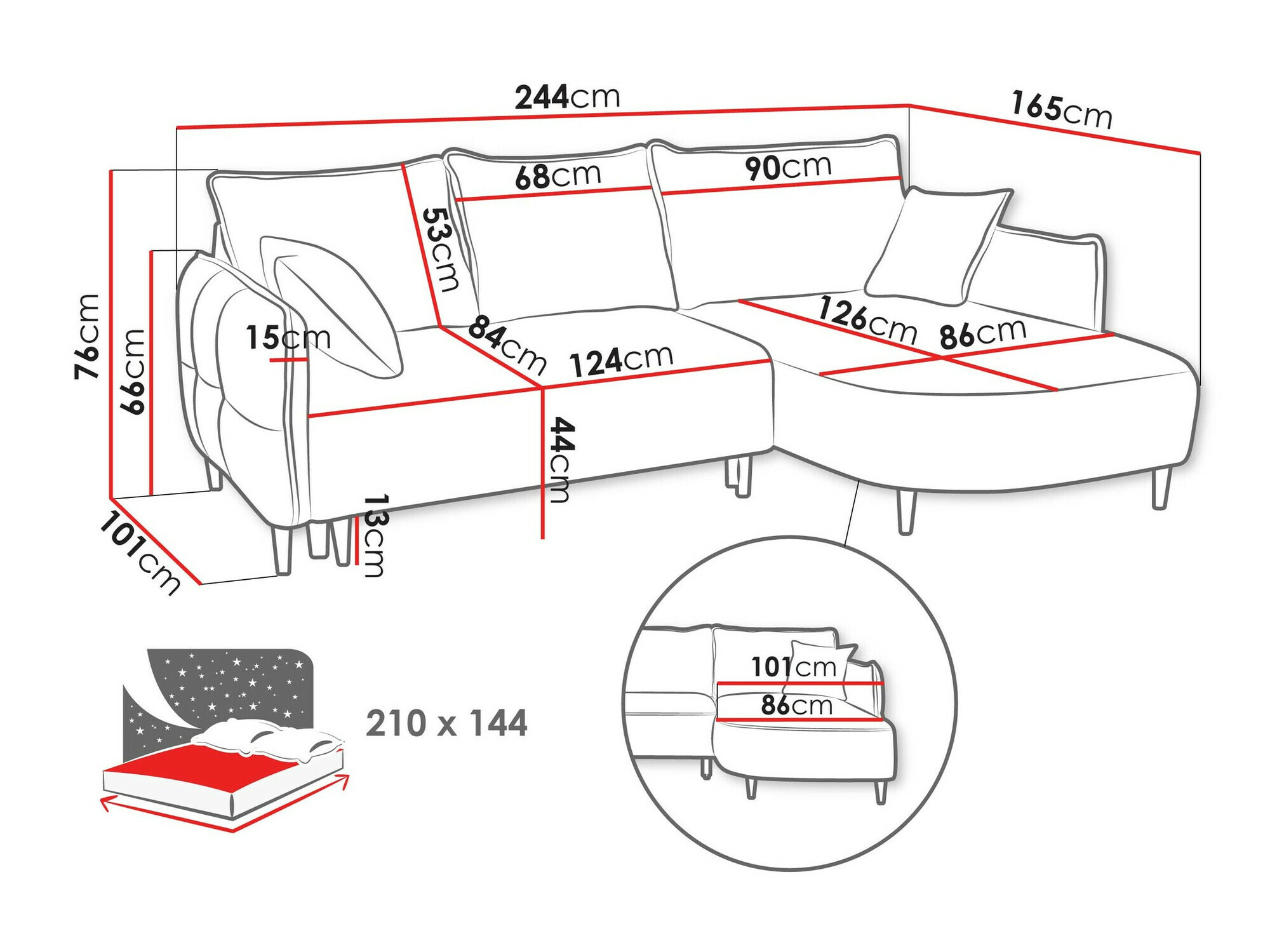 Canapé d'angle TrendyNest Ocelis (Onega 15)