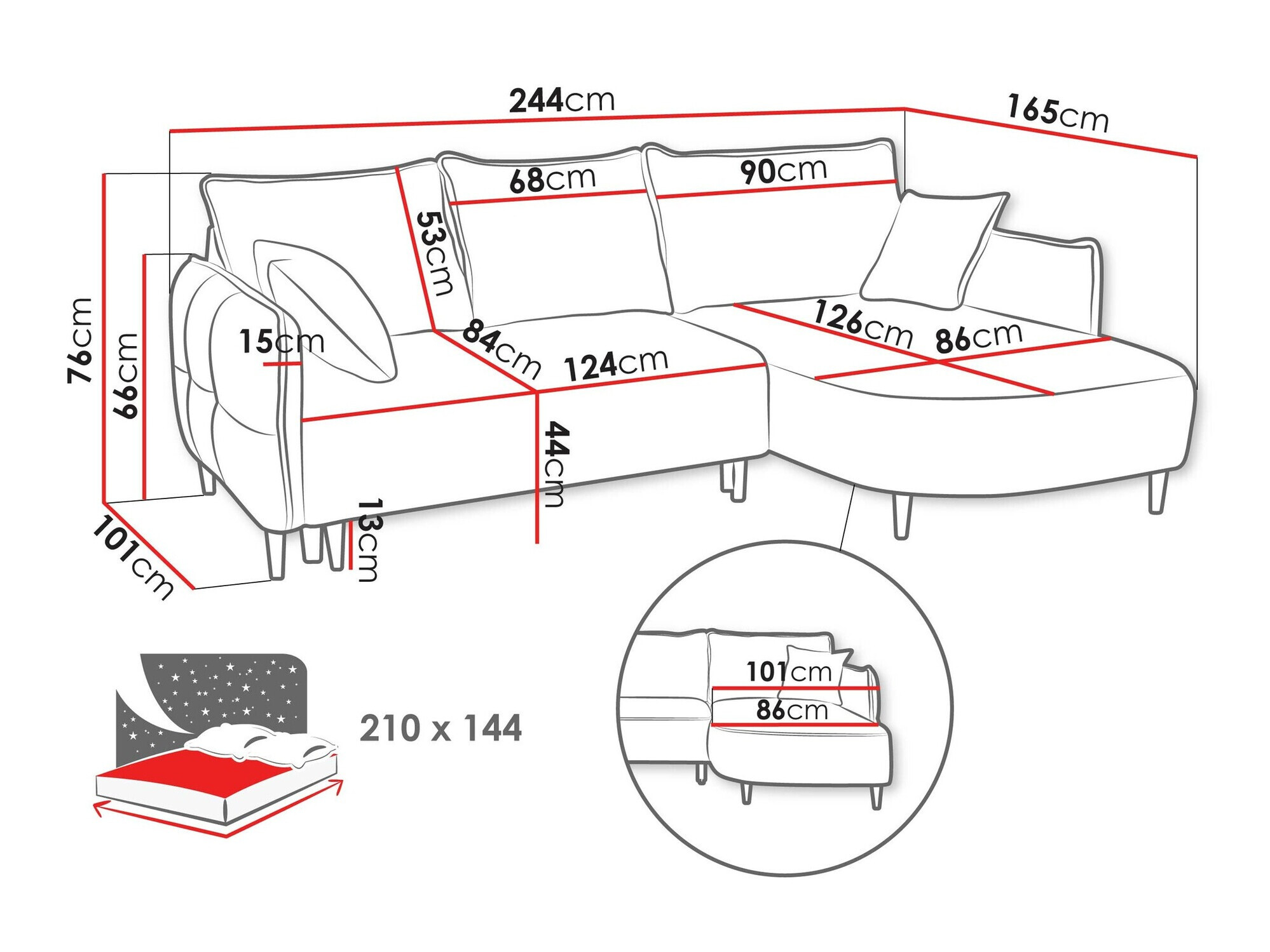 Canapé d'angle TrendyNest Ocelis (Onega 15)