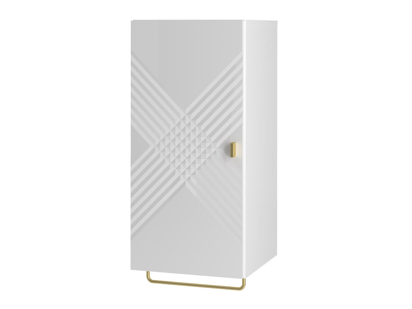 Armoire de salle de bain murale Levelbu 109 (Blanc + Blanc brillant)