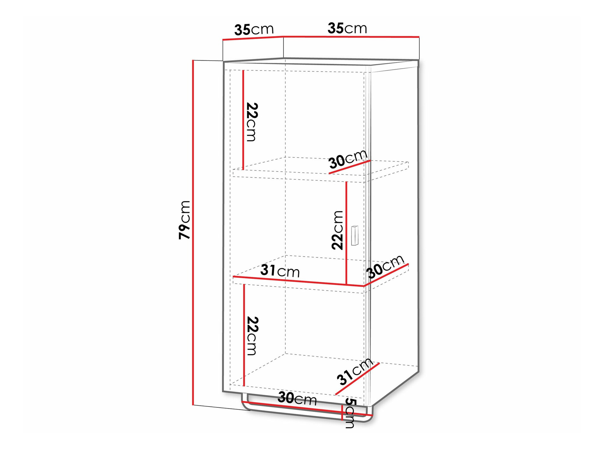 Armoire de salle de bain murale Levelbu 109 (Blanc + Blanc brillant)