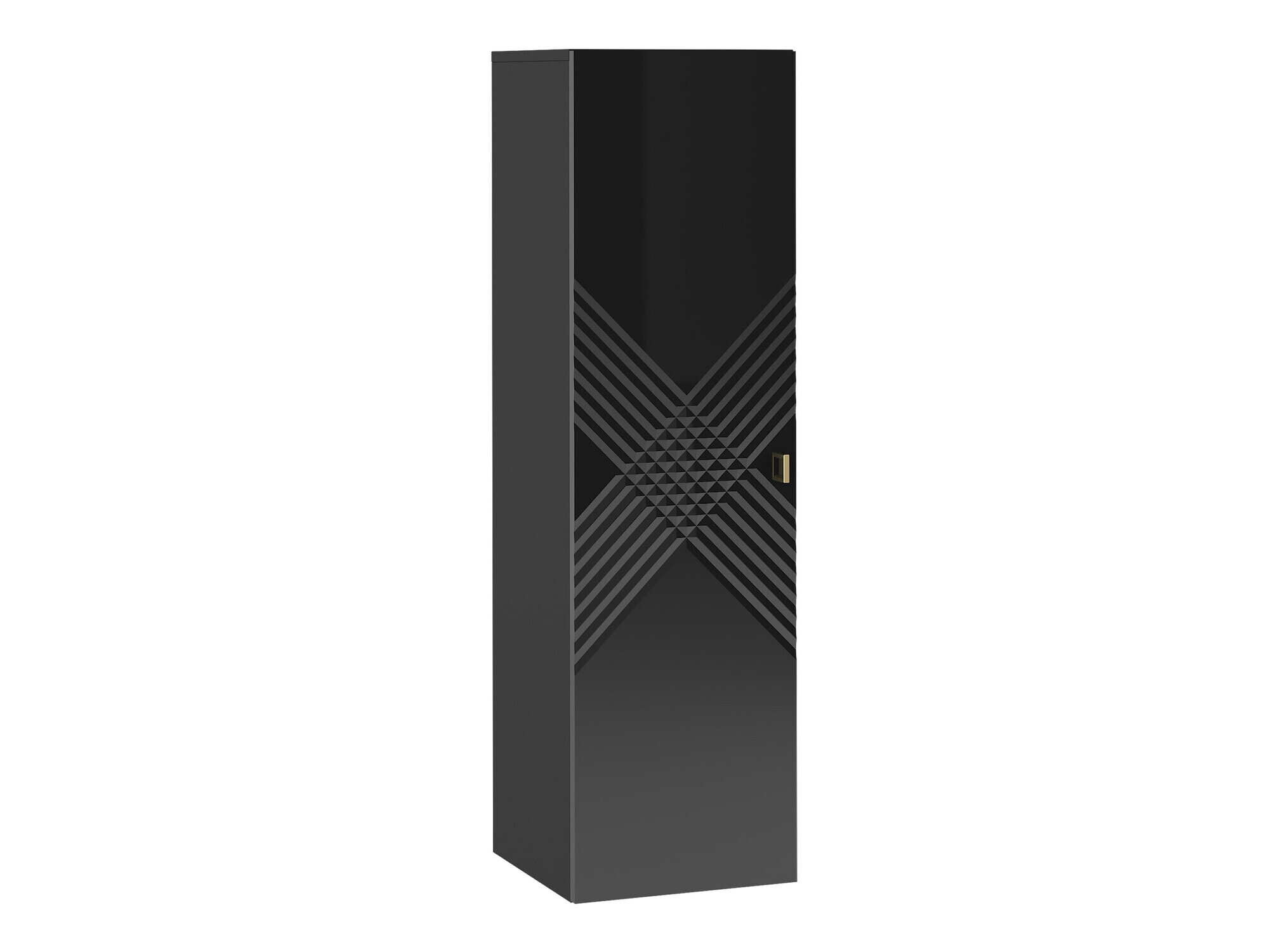 Armoire de salle de bain murale Natar (Noir + Noir brillant)
