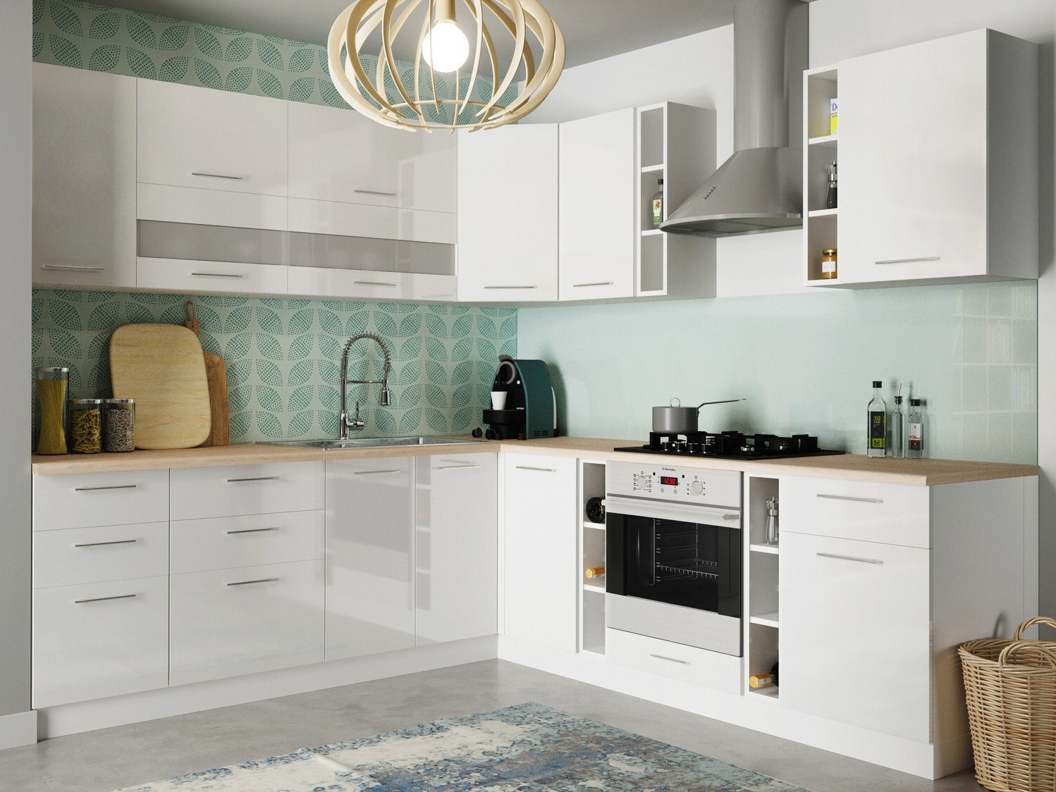 Armoire modulaire avec tiroirs et portes Tiffa White 143