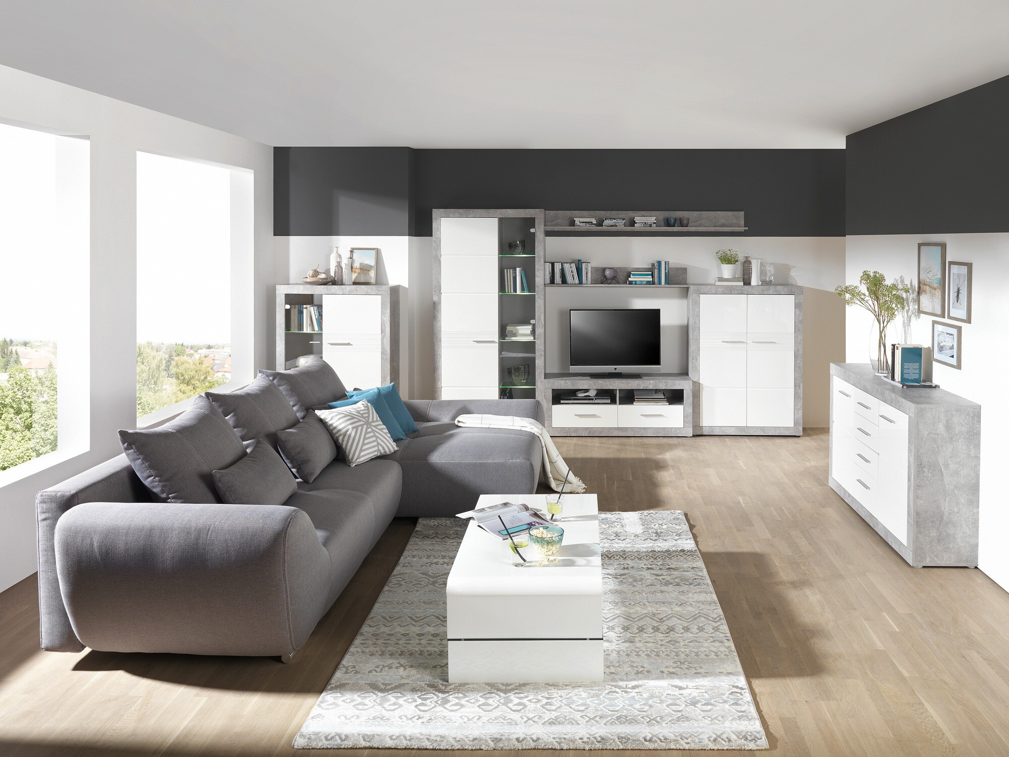 Buffet Romfera 104 (Blanc + Gris)
