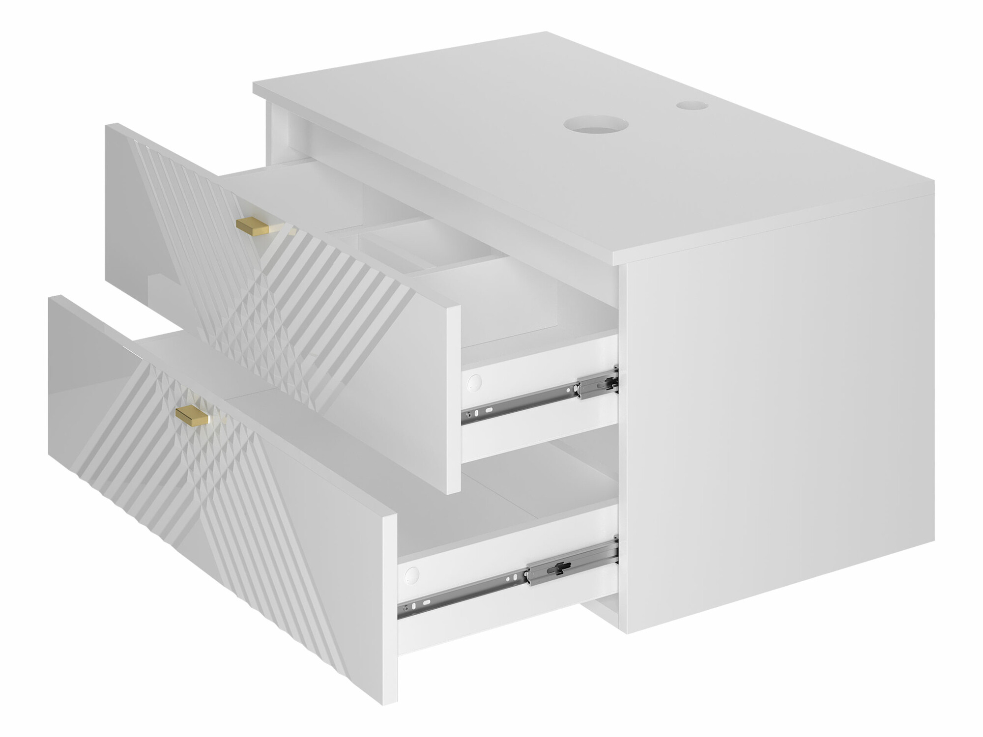 Ensemble de salle de bain Levelbu 110 (Blanc + Blanc brillant)